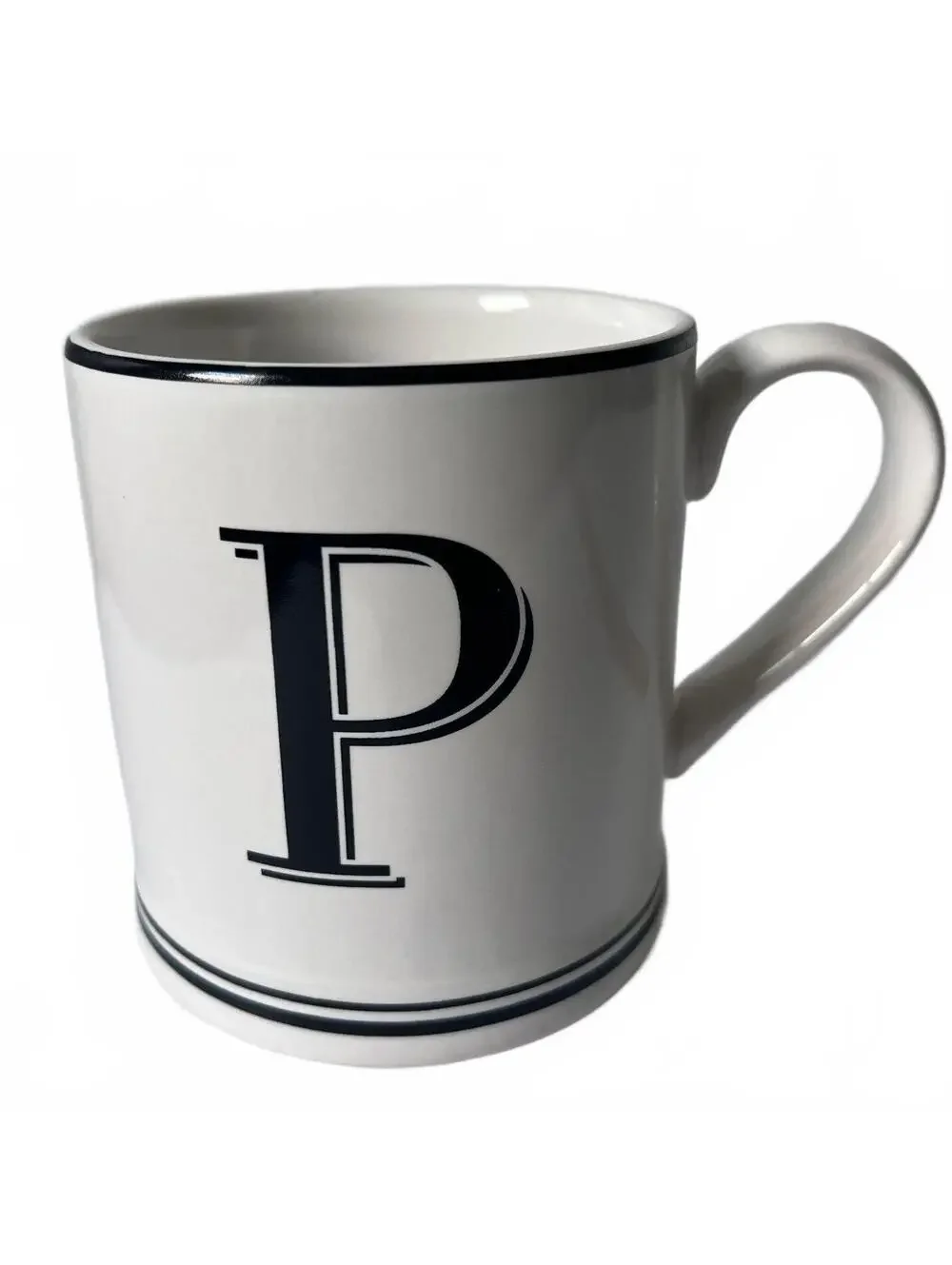 Sur La Table Monogram Mug French Bistro Stoneware Letter 